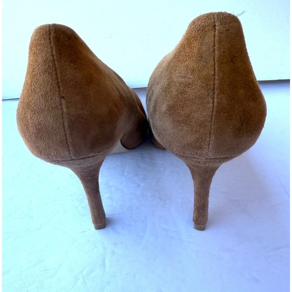 Charles David Charles Tan Light Brown Suede Pointed Toe Stiletto Heel Pumps 8M - Picture 6 of 10